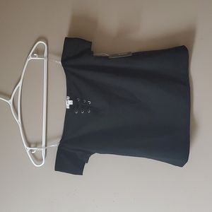 Black Front Criss Cross Top